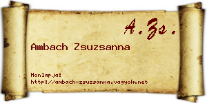 Ambach Zsuzsanna névjegykártya